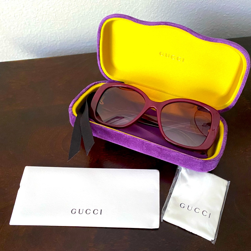 NEW GUCCI GG0762S in Bergundy color